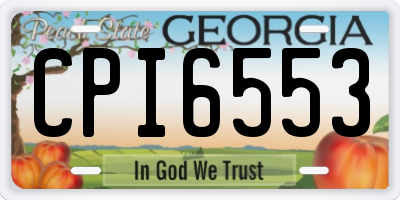 GA license plate CPI6553