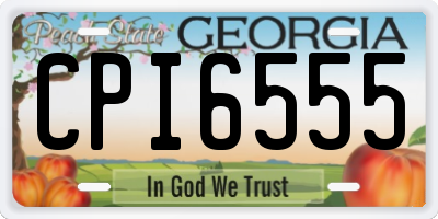 GA license plate CPI6555