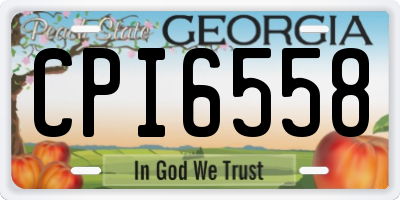 GA license plate CPI6558