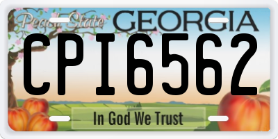 GA license plate CPI6562