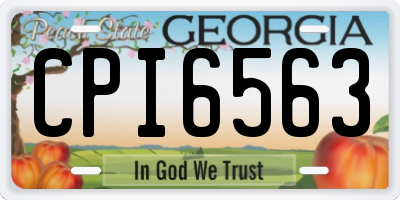 GA license plate CPI6563