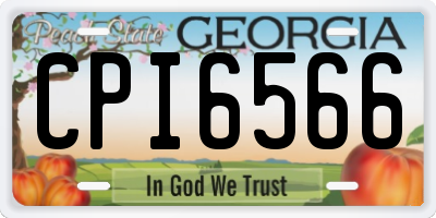 GA license plate CPI6566