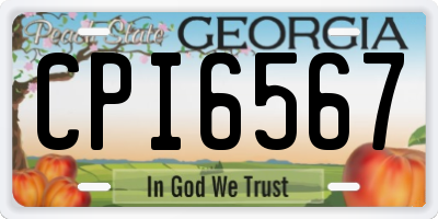 GA license plate CPI6567