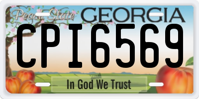 GA license plate CPI6569