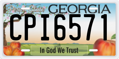 GA license plate CPI6571