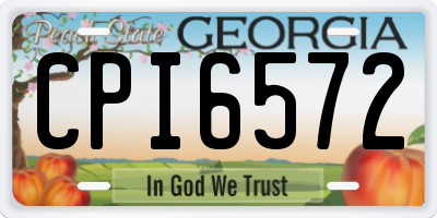 GA license plate CPI6572