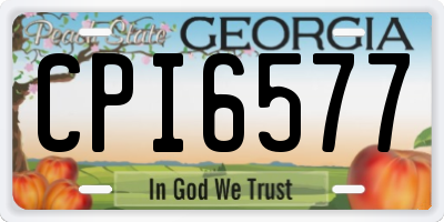 GA license plate CPI6577