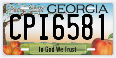 GA license plate CPI6581