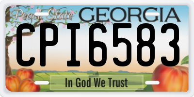 GA license plate CPI6583