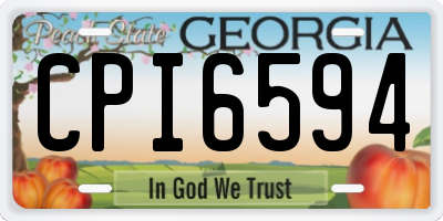 GA license plate CPI6594
