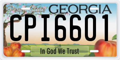 GA license plate CPI6601