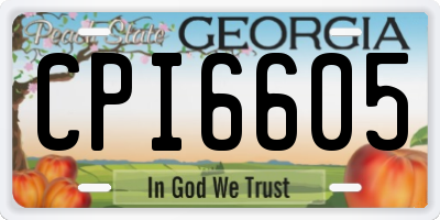 GA license plate CPI6605