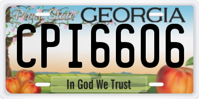 GA license plate CPI6606