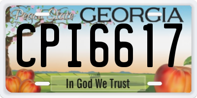 GA license plate CPI6617