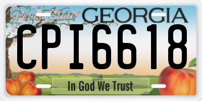 GA license plate CPI6618