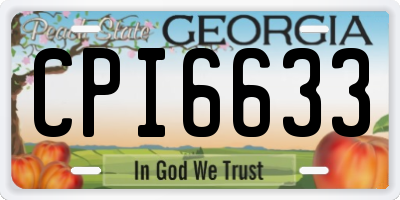 GA license plate CPI6633