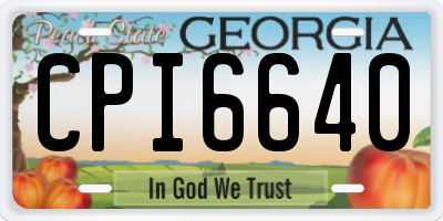 GA license plate CPI6640