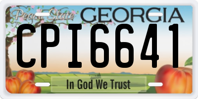 GA license plate CPI6641
