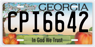 GA license plate CPI6642