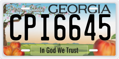 GA license plate CPI6645