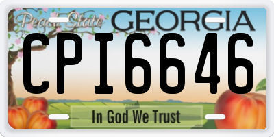 GA license plate CPI6646