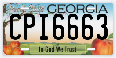 GA license plate CPI6663