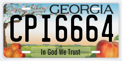 GA license plate CPI6664