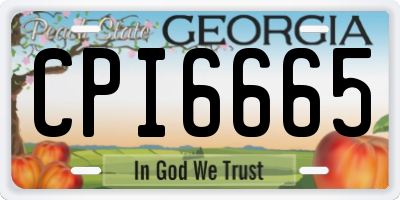 GA license plate CPI6665