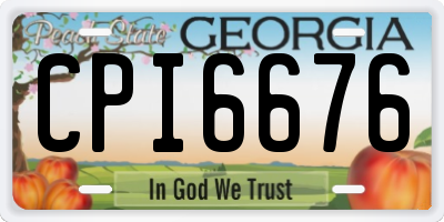 GA license plate CPI6676