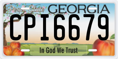GA license plate CPI6679