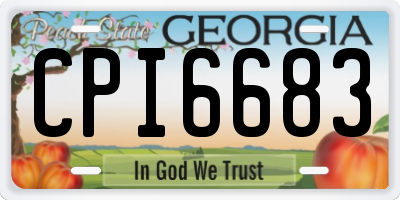 GA license plate CPI6683