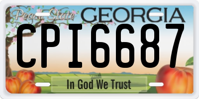 GA license plate CPI6687