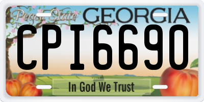 GA license plate CPI6690