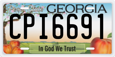 GA license plate CPI6691