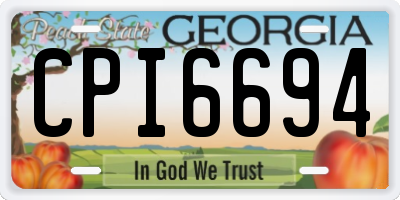 GA license plate CPI6694