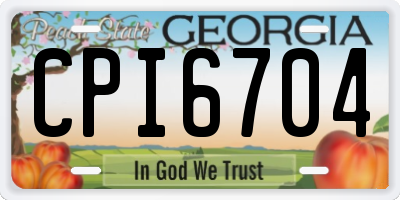 GA license plate CPI6704