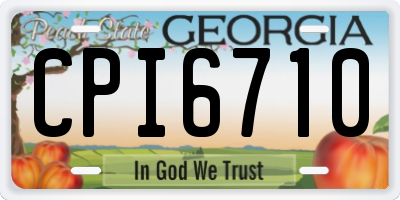 GA license plate CPI6710