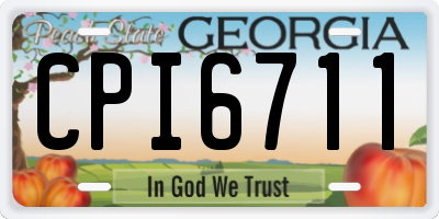 GA license plate CPI6711