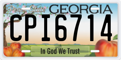 GA license plate CPI6714