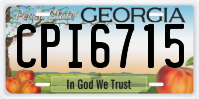 GA license plate CPI6715