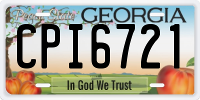 GA license plate CPI6721