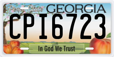 GA license plate CPI6723