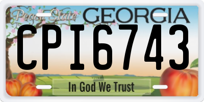 GA license plate CPI6743