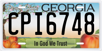 GA license plate CPI6748