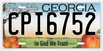 GA license plate CPI6752