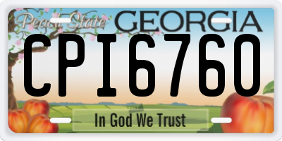 GA license plate CPI6760