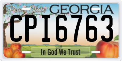 GA license plate CPI6763