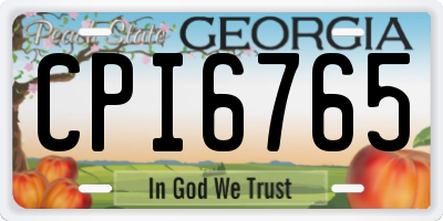 GA license plate CPI6765