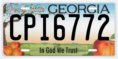 GA license plate CPI6772