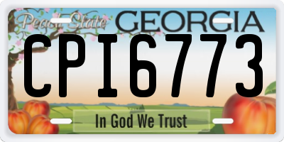 GA license plate CPI6773